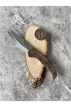 Çoban Tipi Ceviz Kabzeli Kamp Çakısı – 11 cm Namlu – Sırttan Kilitli El Yapımı