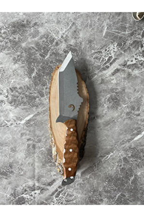 Tanto 4034 Kartal Desenli Kamp Bıçağı – Ceviz Kabze, Kılıflı, 28,5 cm, Outdoor & Hediyelik