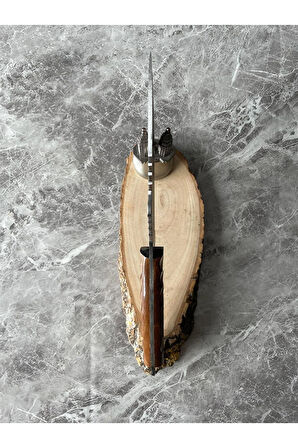 Tanto 4034 Kartal Desenli Kamp Bıçağı – Ceviz Kabze, Kılıflı, 28,5 cm, Outdoor & Hediyelik