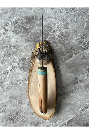 Dövme Çelik Hibrit Kabzeli Kılıflı Kamp ve Av Bıçağı, Mağnezyum Çubuklu – 24,5 cm