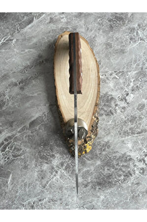 4116 Çelik Kamp ve Av Bıçağı | Dramer Gül Ağacı Kabzeli – 26 cm