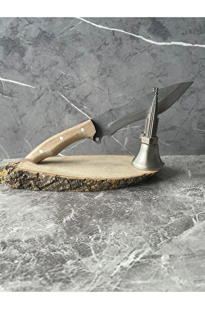 El Yapımı Ceviz Kabzeli Kamp & Av Bıçağı – Kılıflı ve Özel Tasarım!