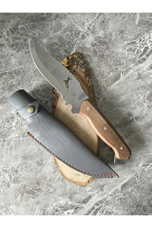 Geyik Desenli El Yapımı Kamp ve Av Bıçağı – 28 cm