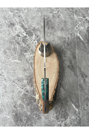 Hibrit Kamp Bıçağı – Yeşil Epoksi Hibrit Kabze, Kılıflı | Koleksiyonluk, Hediyelik, Outdoor Kullanım