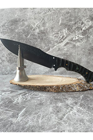 CK75 Çelik Kamp & Av Bıçağı – Siyah Kompakt Kabze, Özel Kılıflı, 31 cm