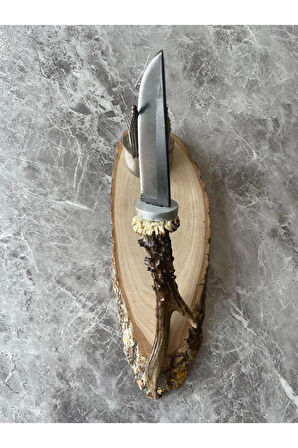 CK75 Çelik Kamp & Av Bıçağı – Karaca Boynuzu Kabze, Özel Kılıflı, 26 cm
