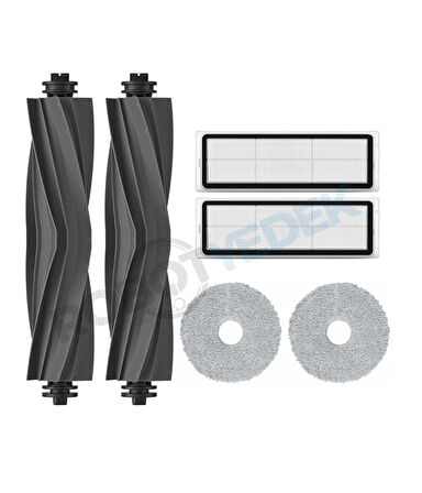 Dreame Bot L10S Pro Uyumlu Yedek Kauçuk Fırça Hepa Filtre Mop Seti-6 Parça