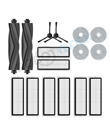 Dreame L20 Ultra Kauçuk Fırça Hepa Filtre Mop Seti-16 Parça