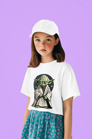 Starwars Yoda Baskılı Unisex Yıldız Savaşları Film Çocuk Tişört (1-12 Yaş)