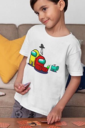 Among Us Baskılı Unisex Oyun Çocuk Tişört (1-12 Yaş)
