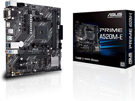 ASUS Prime Anakart A520M-E AMD A520 Am4 DDR4 4400 Hdmı Dvı Vga