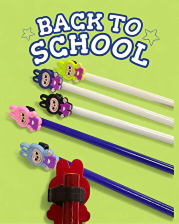 Labubu 6 lı Kalem Seti (Kalem Başlıklı çıkarılabilir)