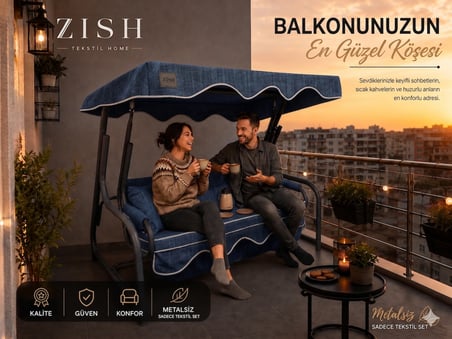 3 Kişilik Bahçe Balkon Salıncağı Tekstil Seti 150x48x8 Cm Minder Ölçüsü Oturak Sırt Minderi ve Tente Takımı LACİVERT, Metal iskelet dahil değildir