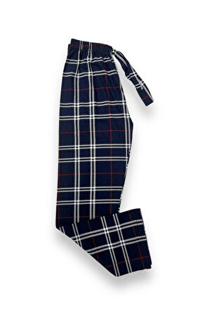 Ekose Desenli Beli Lastikli Unisex Pijama Altı