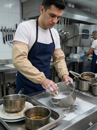 Profesyonel Su Geçirmez Suni Deri İş Önlüğü - Kasap, Balıkçı, Bulaşıkçı Önlüğü, Barista ve Berber Önlüğü