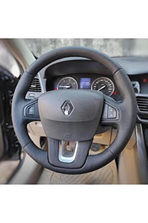 Renault Laguna 3 araca özel direksiyon kılıfı spor model siyah