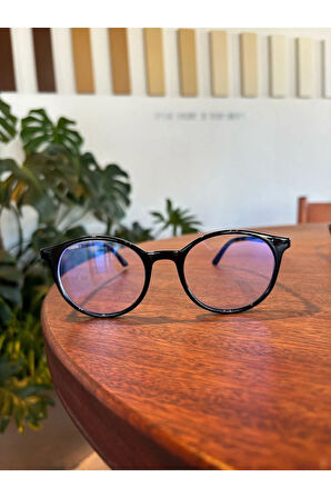 Ness Modeli Yuvarlak Parlak Siyah Metal Menteşeli Esnek Hafif Ekran Gözlüğü 50-17-145