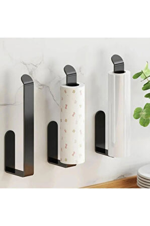 YAPIŞKANLI METAL DOLU DEMİR SOLO HAVLU ASKISI SİYAH RENK 