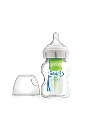 Dr Brown's 150ml Geniş Ağız Cam Biberon + Biberon Uyumlu 6+ Geniş Ağız Emzik Paket