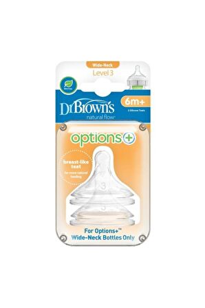 Dr Brown's 150ml Geniş Ağız Cam Biberon + Biberon Uyumlu 6+ Geniş Ağız Emzik Paket