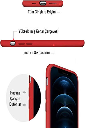 I?phone 15 Pro Max Uyumlu I?çi Kadife Lansman Silikon Kılıf Şok Emici Koruma Sağlayan Kılıf