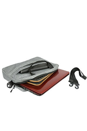 15.6" Evrak Bilgisayar Çantası Notebook Laptop Çantası - Keten Gri