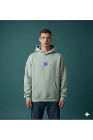 Lenithra Las Vegas Sırt Baskılı Unisex Oversize Hoodie Gri / M