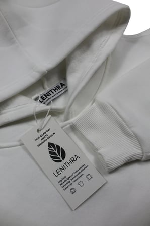 Lenithra Las Vegas Sırt Baskılı Unisex Oversize Hoodie Beyaz / M