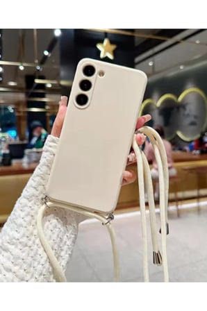 Samsung Galaxy S21 FE Telefon Kılıfı - Boyun Askılı İçi Kadife Lansman Yumuşak Silikon Kılıf