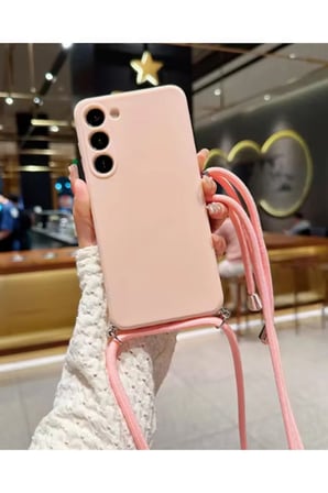 Samsung Galaxy S21 FE Telefon Kılıfı - Boyun Askılı İçi Kadife Lansman Yumuşak Silikon Kılıf