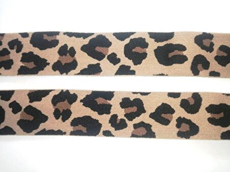 Lastik Üzeri leopar desenli  3,5Cm  5metre  Paça,kol Ve Don Lastiğidir 1 Paket 5 Metre