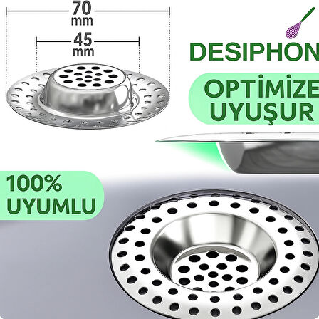 2'li 304 Kalite Paslanmaz Çelik Lavabo Süzgeci | Tıkanıklık Önleyici Gider Filtresi Seti