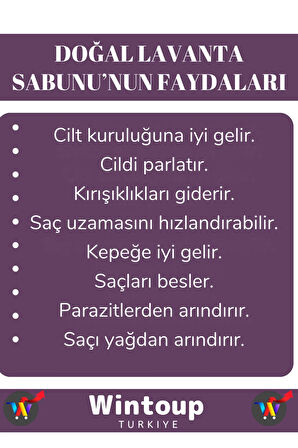 Özel Üretim %100 Organik Cilt&Saç Onarıcı Tüm Ciltler İçin Uygun Güzel Kokulu Lavanta Sabunu 5 Adet