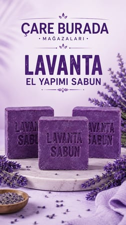 Çare Burada Lavanta Sabunu Doğal El Yapımı 3'lü Set