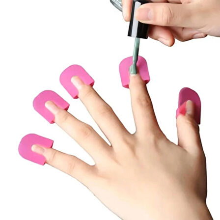 Pembe Taşınabilir Dayanıklı Pvc Tırnak Anti-Taşma Oje Koruyucu Manikür Nail Art Aparat (26 Adet)