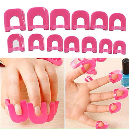 Pembe Taşınabilir Dayanıklı Pvc Tırnak Anti-Taşma Oje Koruyucu Manikür Nail Art Aparat (26 Adet)