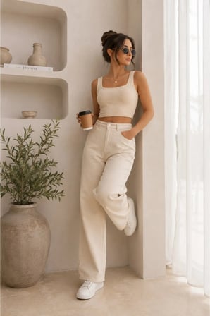 Liya Kadın Palazzo Power Likralı Süper Yüksek Bel Salaş Jeans Kot Pantolon Yeni Sezon 1