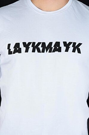 Layk Mayk Kabartma Baskılı Erkek T-shirt Relaxed Fit - lykmyk1