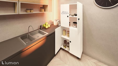 Zerka Concept Valentu Mdf 4 Raflı Çok Amaçlı Mutfak Banyo Ayakkabılık Dolap50cm