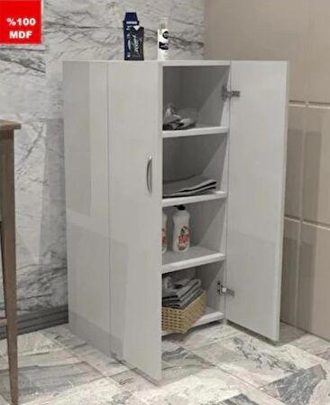 ZerkaConcept Nisa Tamamı MDF Çok Amaçlı 4 Bölmeli Mutfak Banyo Dolap Kitaplık