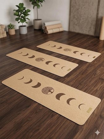 Mantar Kaplı Tpe Yoga Matı | Kaymaz, Doğal Ve  Yoga Matı 61X183 Cm 5 Mm
