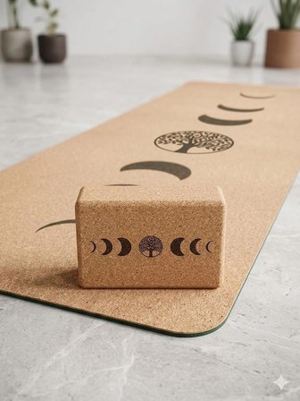 Mantar Kaplı Tpe Yoga Matı | Kaymaz, Doğal Ve  Yoga Matı 61X183 Cm 5 Mm