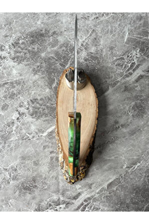 Kozalak Hibrit Yeşil Epoksi Kabze Kamp Bıçağı – Outdoor, Hediyelik & Koleksiyonluk | 27 cm