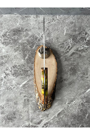 Kozalak Hibrit Açık Yeşil Epoksi Kabze Kamp Bıçağı –Outdoor, Hediyelik & Koleksiyonluk | 27 cm