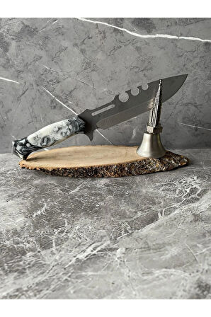 Siyah-Beyaz Epoksi Kabze Kamp Bıçağı – Kılıflı | Outdoor, Hediyelik & Koleksiyonluk