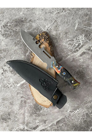 Karışık Renkli Epoksi Kabze Kamp Bıçağı – Kılıflı, Outdoor, Hediyelik & Koleksiyonluk