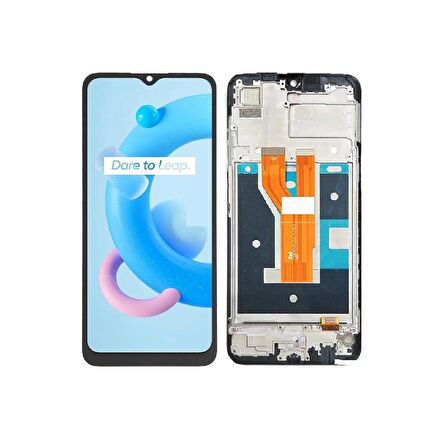 Oppo Realme C21 ile Uyumlu Lcd Ekran Dokunmatik Çıtalı Rmx3201