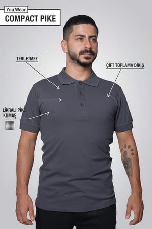 Erkek  Polo Yaka Tişört Likralı Pike Kumaş Terletmez Günlük Şık