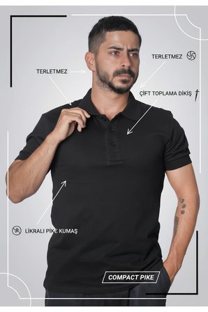 Erkek  Polo Yaka Tişört Likralı Pike Kumaş Terletmez Günlük Şık