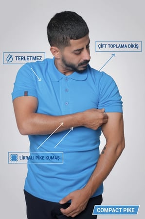 Erkek  Polo Yaka Tişört Likralı Pike Kumaş Terletmez Günlük Şık